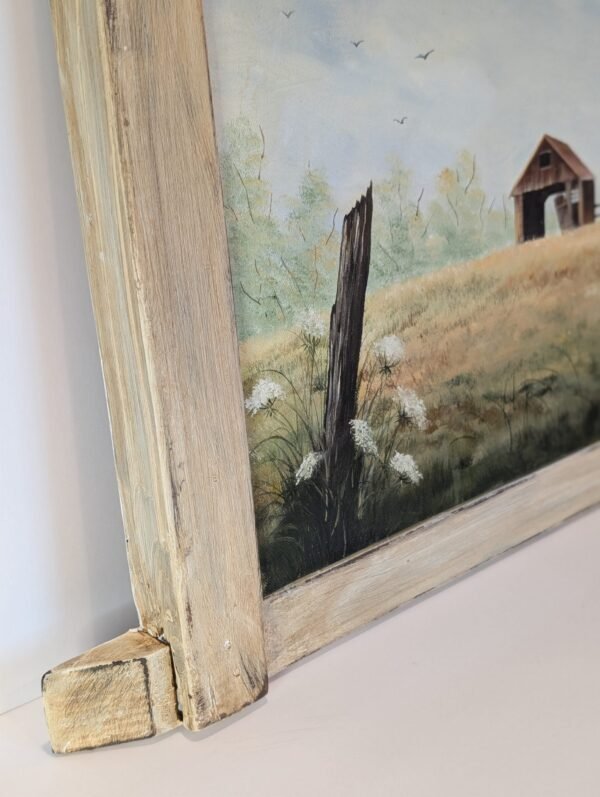 Farmhouse Painting on Canvas, Framed