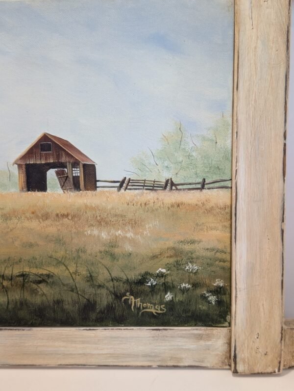 Farmhouse Painting on Canvas, Framed