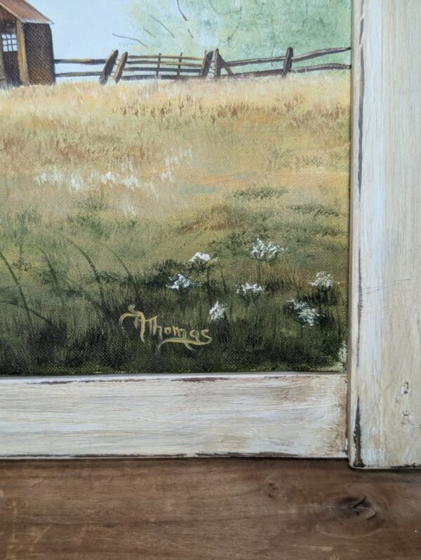 Farmhouse Painting on Canvas, Framed