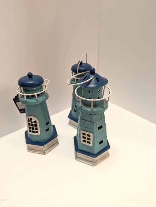 Lighthouse Tealight Holders, Set of 3, Summer Decor