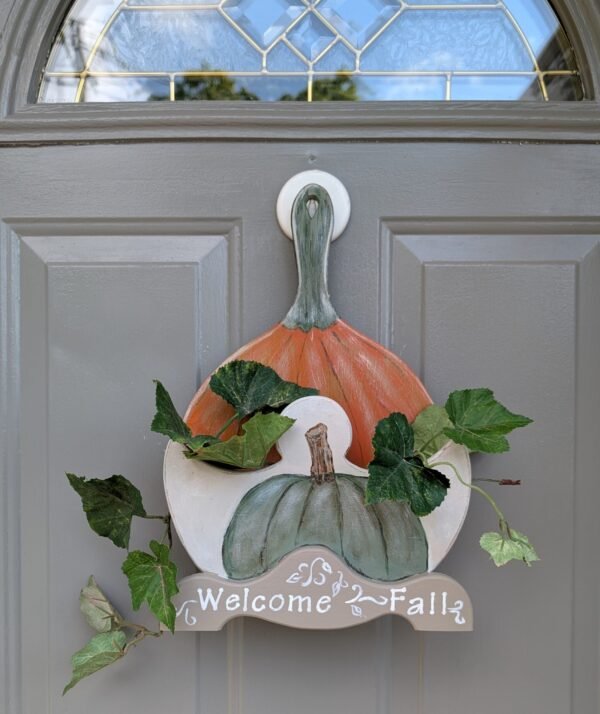 Pumpkin Fall Decor Faux Floral Wreath