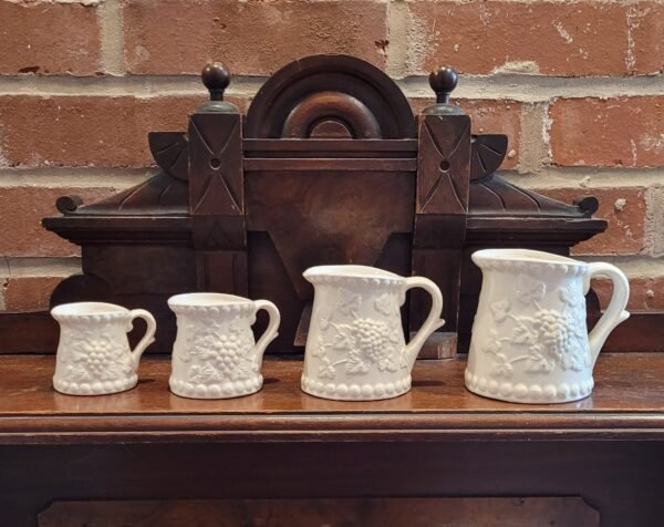 Vintage White Ceramic Measuring Cups, Enesco Brand