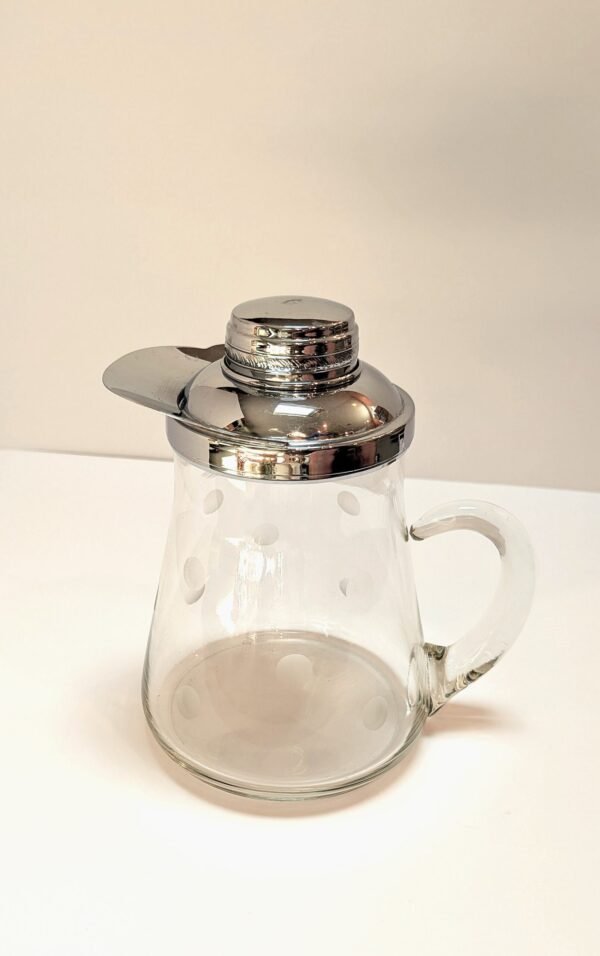 MCM Water Pitcher, Clear Glass, Etched , Starburst Design