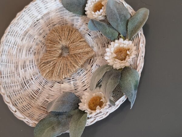 Boho Style Faux FLoral Wicker Wreath Wall Art