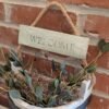 Rustic Wooden Basket "Welcome" Wreath Wall Art