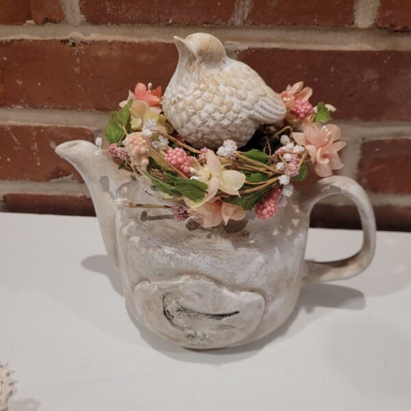 Spring Decor teapot centerpiece
