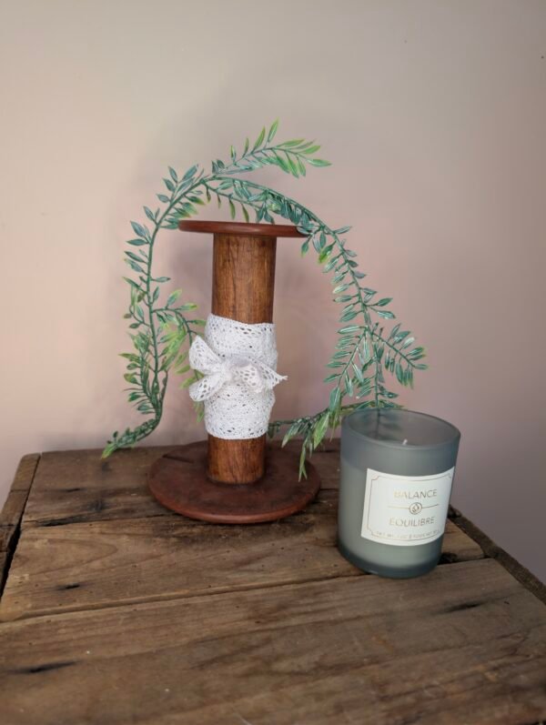 PXL_20260728_191038744 Vintage Spool and Handmade Floral Jar