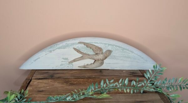 Arched Wood Shelf Sitter with Flying Bird